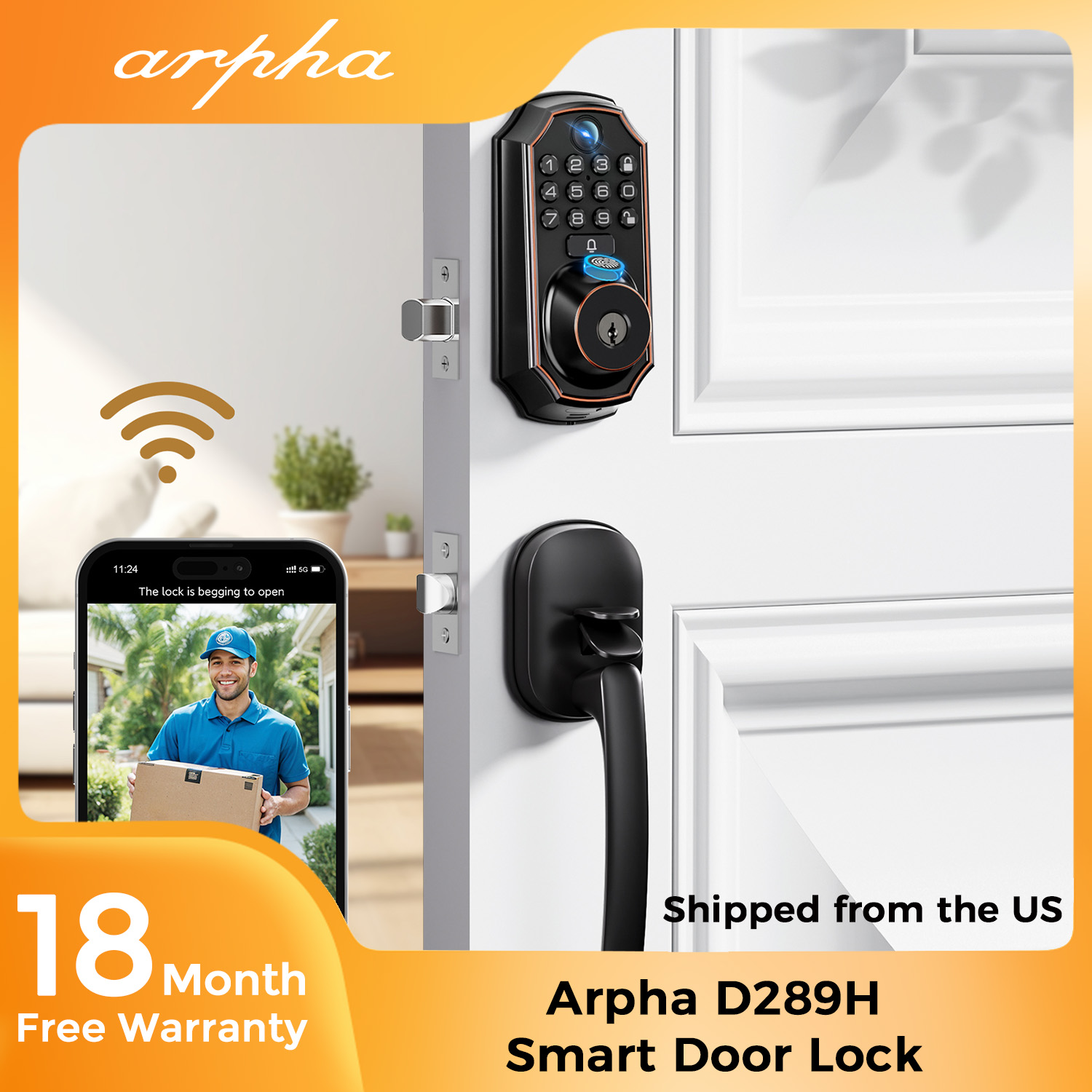 Home Security Front Door Camera - Cerradura Inteligente para Puerta ARPHA D289H
