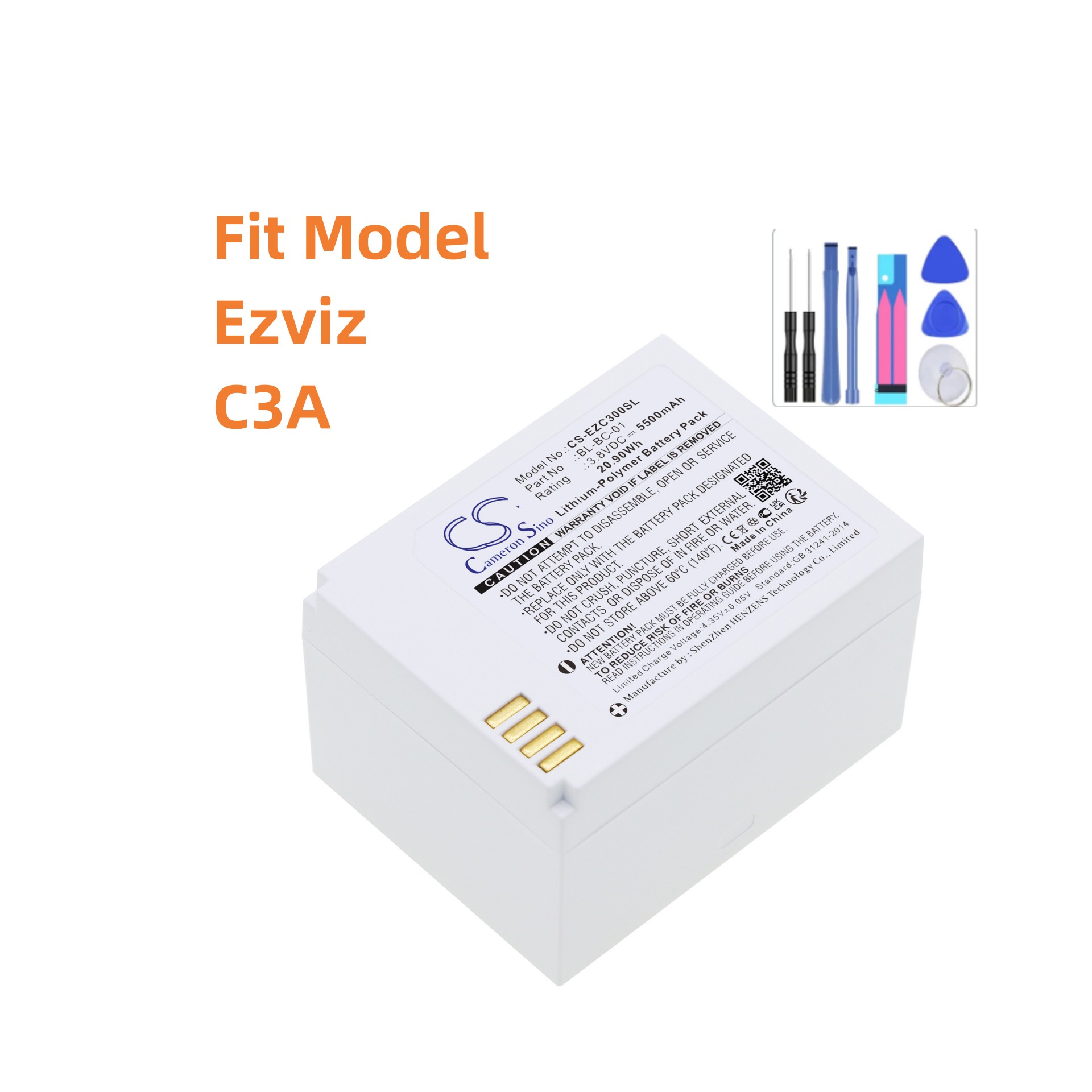 Home Security Battery Replacement - Batería de repuesto para Ezviz: BL-BC-01,
